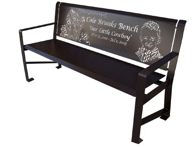 Powder Coated Metal Memorial Benches