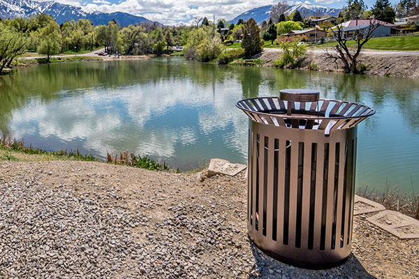 Metal Trash Receptacle
