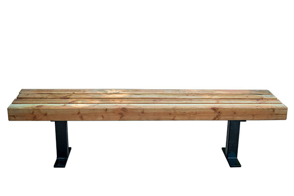 Wooden Bench With Metal Legs