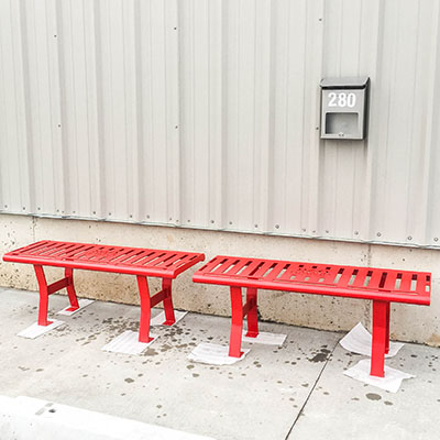 Powder Coated Backless Bench