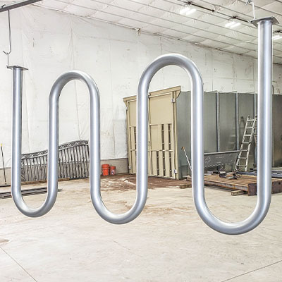 Silver Powder Coated Steel Loop Bike Racks