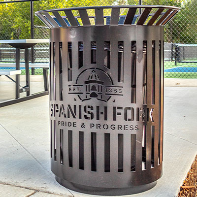 Flare Styled Trash Receptacles For Parks